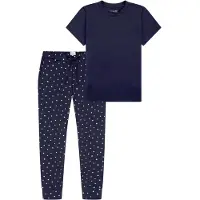 Schiesser Pyjama 'Mix & Relax' blauw gemêleerd