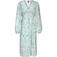 Vero Moda - VMSMILLA LS V-NECK CALF DRESS WVN GA - Dames - Maxi jurken