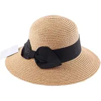 Emilie collection - hoed - riet - beige - strik zwart - bruiloft - strandhoed - zomerhoed