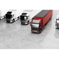 Karo-art 208cm X 146cm - Fotobehang - Vrachtwagenpark, Truckers, 11 maten, premium print, inclusief behanglijm