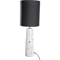 Gilde tafellamp, "Modern Art", keramiek, zwart, wit, verpakking met 2 stuks, hoogte 66,5 cm, diameter 24 cm. Artikelnummer: 4063387559000