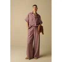 Sissy-Boy Donkerrode gestreepte wide leg broek | Maat: S