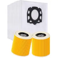 Dripio 10 stofzuigzakken + 2 filters voor Kärcher WD3/WD2/WD1