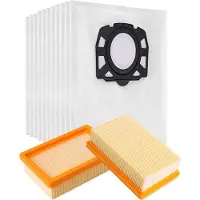 Dripio Stofzuigerzakken voor Kärcher WD4–WD6, MV4–MV6, 12 stuks.