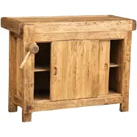 Dripio Werkbank van massief lindehout, antiek, 116x63x90 cm
