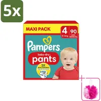 Pampers 5 x – Luierbroekjes – Baby Dry Pants Maat 4 – 90 Luiers - Bulkverpakking - Baby luier - Douchemop - Luierbroek