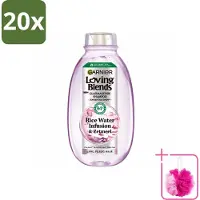 Garnier 20 x - Loving Blends - Shampoo - Rice Water Infusion - Glans & Zachtheid - Lang Haar - 300 ml - Bulkverpakking - Rijstwater shampoo - Douchemop - Glans haar