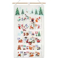 Famanu – Herbruikbare adventskalender met 24 zakken en winterdierthema