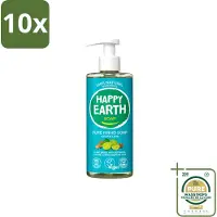 Happy Earth 10 x – Handzeep – 100% Natuurlijk Cedar Lime – 300 ml - Wasstrips - Natuurlijke Handzeep - Ceder En Limoen - Handzeep Vegan - Handzeep Antibacterieel - Handzeep Voor Huid