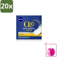 Nivea 20 x - Nachtcrème - Q10 POWER Anti-Rimpel - Voor alle huidtypen - Met Q10 & Creatine - 50 ml - Bulkverpakking - Anti-rimpel crème - Douchemop - Nachtcrème