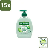 Palmolive 15 x – Handzeep – Hygiene Plus Sensitive – Pompje - 300 ml - Grootverpakking - Vaatwasstrips - Gevoelige Huid - Handzeep - Hygiëne - Aloë Vera - Dermatologisch Getest