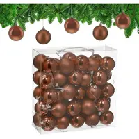 Famanu – Set van 50 mat-glanzende kunststof kerstballen, Ø 6 cm, donkergroen, feestdecoratie