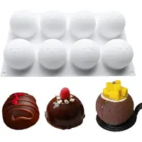 Famanu – Siliconen bakvorm met 8 ronde vormen voor chocolade, cake en ijs