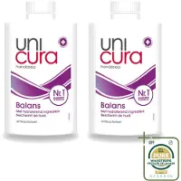 Unicura 2 x – Vloeibare Zeep Navulling – Balans – 250 ml - Wasstrips - Handzeep - Antibacterieel - Handhygiëne - Zeep Navulling - Hand Reinigen