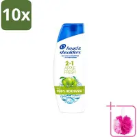 Head & shoulders 10 x - Shampoo - 2-in-1 - Apple Fresh - 100% Roosvrij - 300 ml - Bulkverpakking - Anti-roos shampoo - Douchemop - Hoofdproblemen