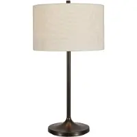 BELID Soft tafellamp Linnen wit-metallic brons, Ø34x64 cm