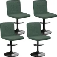 Merkloos Elastische Velvet Barstoelhoes met Rugleuning en Bladstructuur