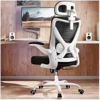 Merkloos Bureaustoel - Gamestoel ergonomisch - Wit-zwart - 150 kg
