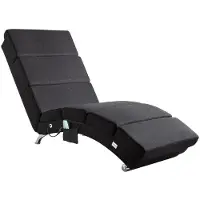 Merkloos Relaxfauteuil XXL - Massagefunctie - 186 x 89 x 55 cm - Antraciet - Met verwarming