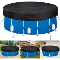 Selius Zwembadafdekzeil Rond Ø564 cm - 420D Oxford Weefsel - Polyethyleen En PVC - Voor Ronde Zwembaden - Afdekking Pool Cover
