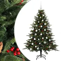 vidaXL - Kunstkerstboom - met - kerstbal - 120 - cm - 150 - LED's - Warmwit