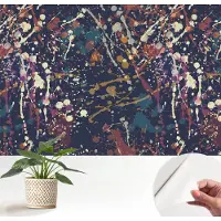 Wallfluent Zelfklevend Fotobehang - Marine Vliesbehang - 152x104 cm - Kleurrijke Abstractie Behang Zonder Lijm - Gang behang Abstractie - Scheurbestendig Behang - Polyester Behang