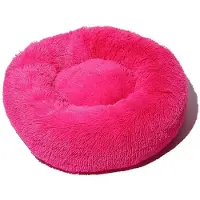 Sonstiges Hondenbed, kattenbed, zacht, rond, 100 cm, donkerroze