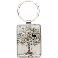 Kiub Rechthoekige sleutelhanger Bug Art Chat Arbre de Vie