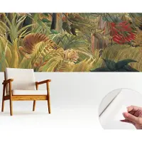 Wallfluent Zelfklevend Fotobehang - Groente Vliesbehang - 250x104 cm - Exotische Tijger Fotobehang - Woonkamer behang Bloemen En Planten - Polyester Behang - Luchtbelvrij Behang