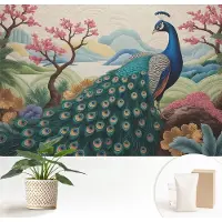 Wallfluent Fotobehang - Groente Vliesbehang - 152x104 cm - Exotische Schoonheid Fotobehang Vlies - Woonkamer behang Dieren - Muurschildering - Woonkamer behang