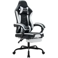 Merkloos Gamingstoel - Bureaustoel - Ergonomisch - Lendensteun - Voetensteun - Belastbaar tot 120 kg - Kunstleer