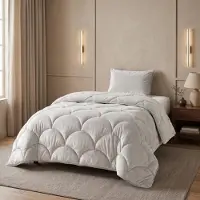 Sleeptime Lazy dekbed zonder overtrek Teddy/Velvet incl. kussensloop - Beige - 140x200