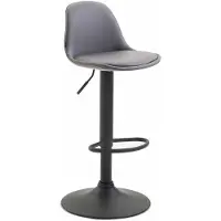 CLP barkruk Kiel met kunstlederen bekleding | Kleur: grijs, frame: zwart