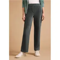 Cecil Dames Broek met High Waist en rechte pijpen in een Loose Fit-pasvorm - Groen - XL