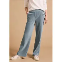 Cecil Dames Broek met High Waist en Straight Leg pijpen in een Loose Fit pasvorm - Blauw - M
