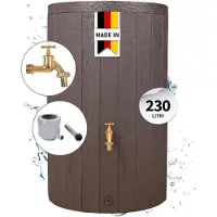 Graf GARANTIA TIMBER complete-set 230 L bruin incl. messing-aftapkraan en regenpijpaansluiting