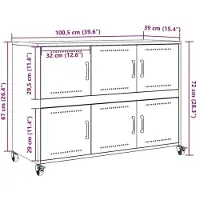 vidaXL Dressoir 100,5x39x72 cm staal mosterdgeel