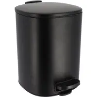 Tendance Badkamer prullenbak/pedaalemmer Elegance - soft close - zwart - 5 liter - metaal