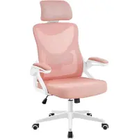 Merkloos Bureaustoel ergonomisch - Draaistoel - Verstelbare armleuningen - Roze - Belastbaar tot 136 kg