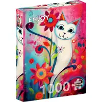 Enjoy Puzzle A Happy White Cat Puzzel (1000 stukjes)