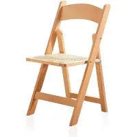 Markenlos Houten tuinstoel met een hoge rotan bekleding, tuinstoel, houten tuinmeubels, stevige houten stoelen voor restaurants, cafés of tuinen