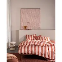 Essenza Minte stripe Dekbedovertrek Terracotta - Blush pink 140x200/220