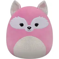 Squishmallows - Medium Plush 30cm Rhiannon - Pink Fox W/Open Eyes, White Shimmer Ears And Belly
