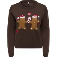 ONLY Onlxmas Gebreide Trui Dames Bruin Xl