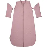 Meyco Baby Studio Collection Classic Baby Slaapzak - Afritsbare Mouwen - Purple Pink - 90cm - 2.5 TOG