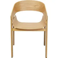 Dripio Houten stoel met armleuningen, model Biarritz, naturel kleur, zithoogte 45 cm, metalen poten