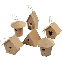 Creativ Company Mini vogelhuisjes, h: 7 cm, 6stuks