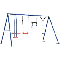vidaXL - Buiten - Schommelset - Meerkleurig - Staal - en - PE