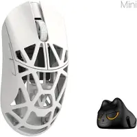 WLMouse Beast X Mini Pro Solid Sides Milky White - Muis - Draadloos - 5 knoppen - 8000Hz - 30.000 DPI - PAW 3950HS - Omron optical switches - Wit