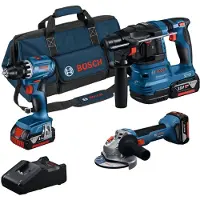 Bosch Gsr18v-45+gws18v-8+gbh18v-22+3x4.0ah+b Elektrische Gereedschapset